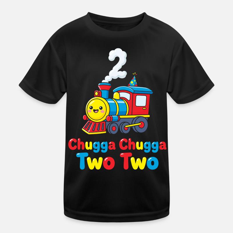 Two Two Train 2. Geburtstag vor 2 Jahren Kinder Funktions-T-Shirt