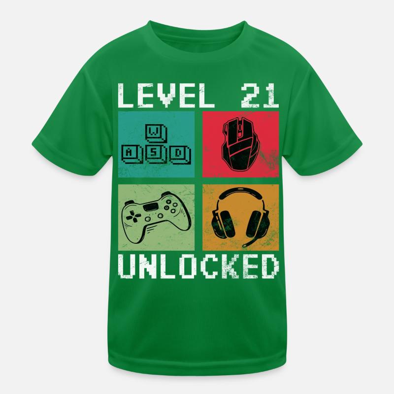 Level 21 Unlock Retro-Gaming Kinder Funktions-T-Shirt