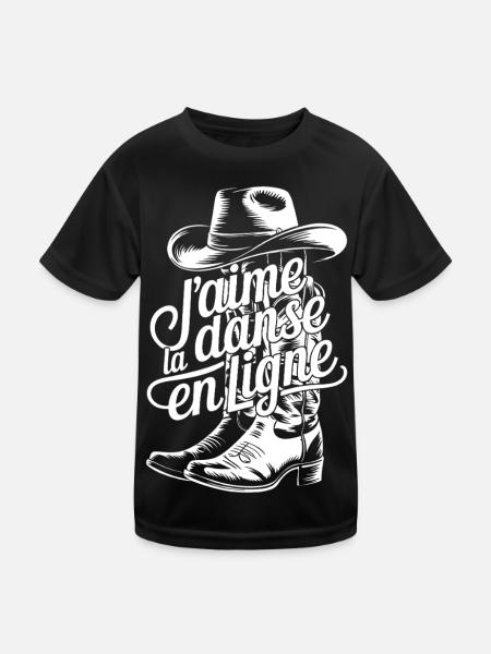 Cowboy boot and flowing lettering - Kids Functional T-Shirt - black - Front