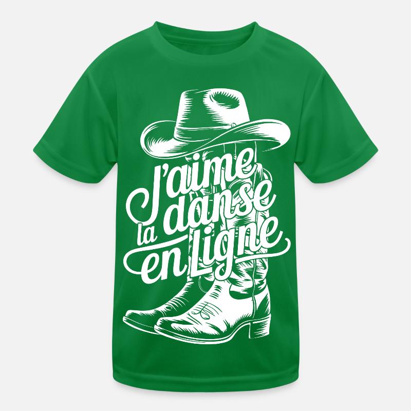 Cowboy-Stiefel und fließende Buchstaben Kinder Funktions-T-Shirt