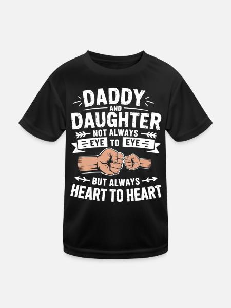 Vater und Tochter: Herzverbindung - Kinder Funktions-T-Shirt - Schwarz - Vorne