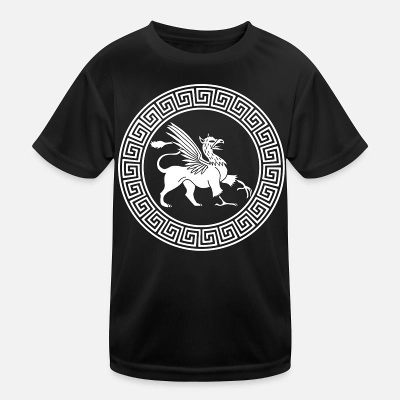 Ancient White Griffin Symbol Kids Functional T-Shirt