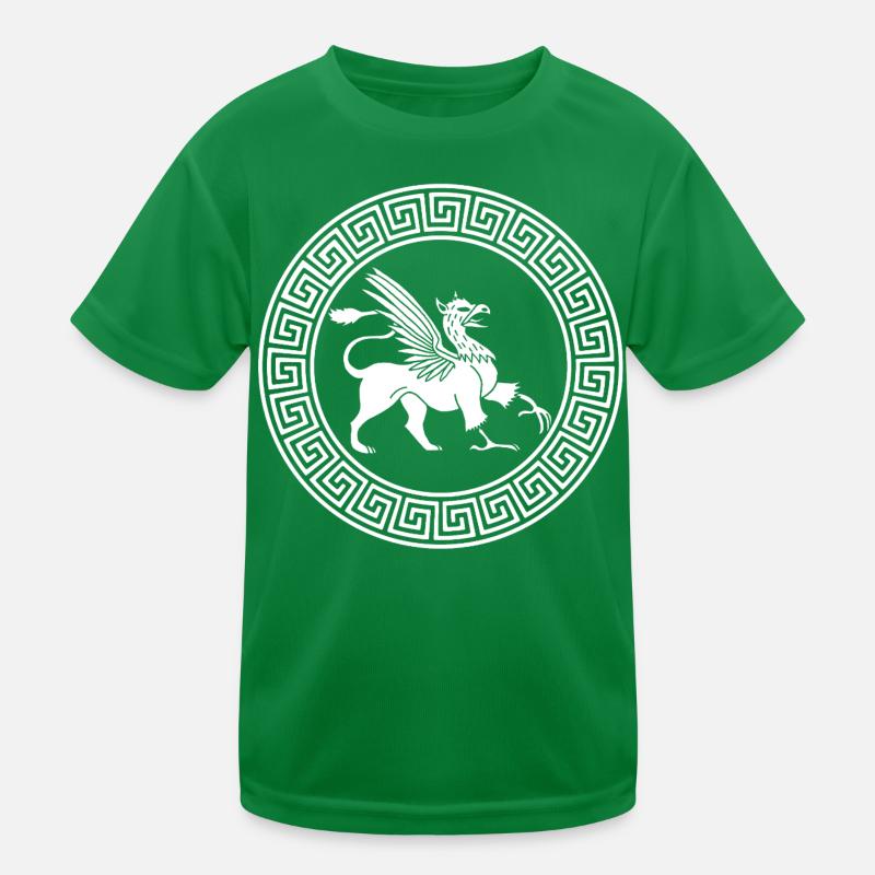 Ancient White Griffin Symbol Kids Functional T-Shirt