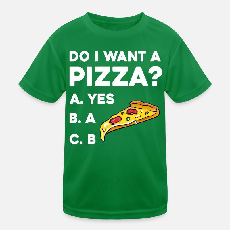 Pizza Frage: Ja oder Nein Kinder Funktions-T-Shirt