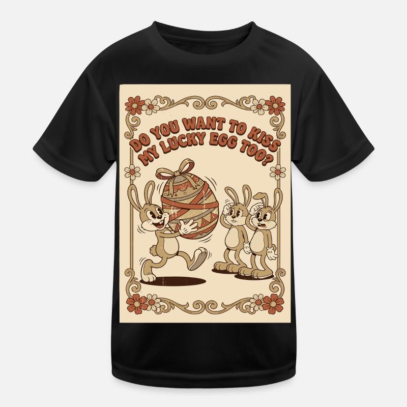 Lucky_Egg_Retro_Hasen Kinder Funktions-T-Shirt