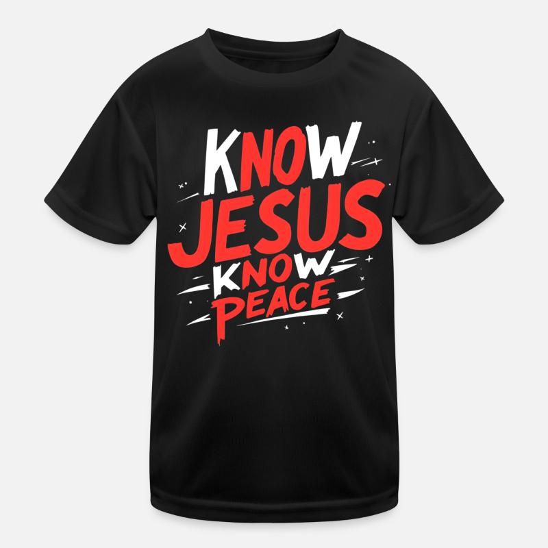 Kenne Jesus, kenne Frieden Kinder Funktions-T-Shirt