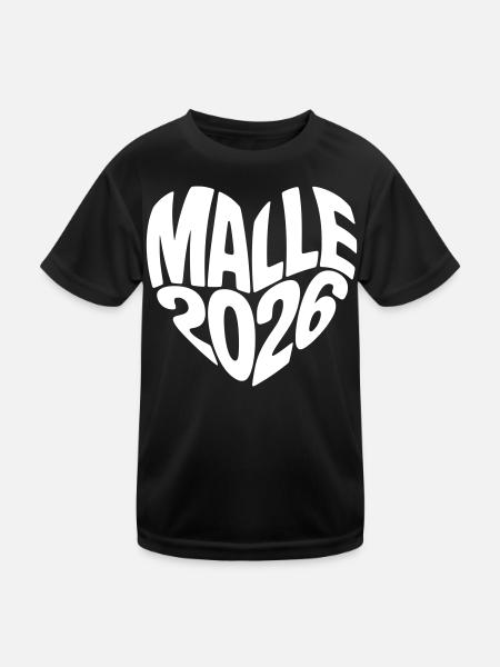 Malle 2026 - Kinder Funktions-T-Shirt - Schwarz