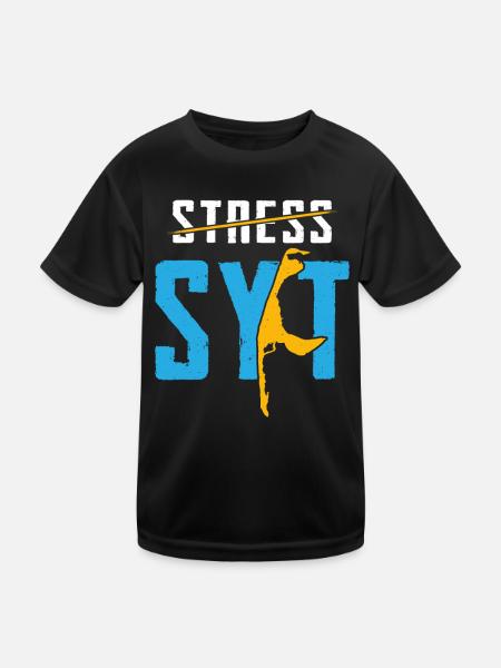 Sylt STRESS SYLT North Sea Holiday Fun - Kids Functional T-Shirt - black - Front