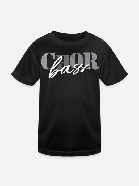 Chor Bass - Kinder Funktions-T-Shirt - Schwarz - Vorne