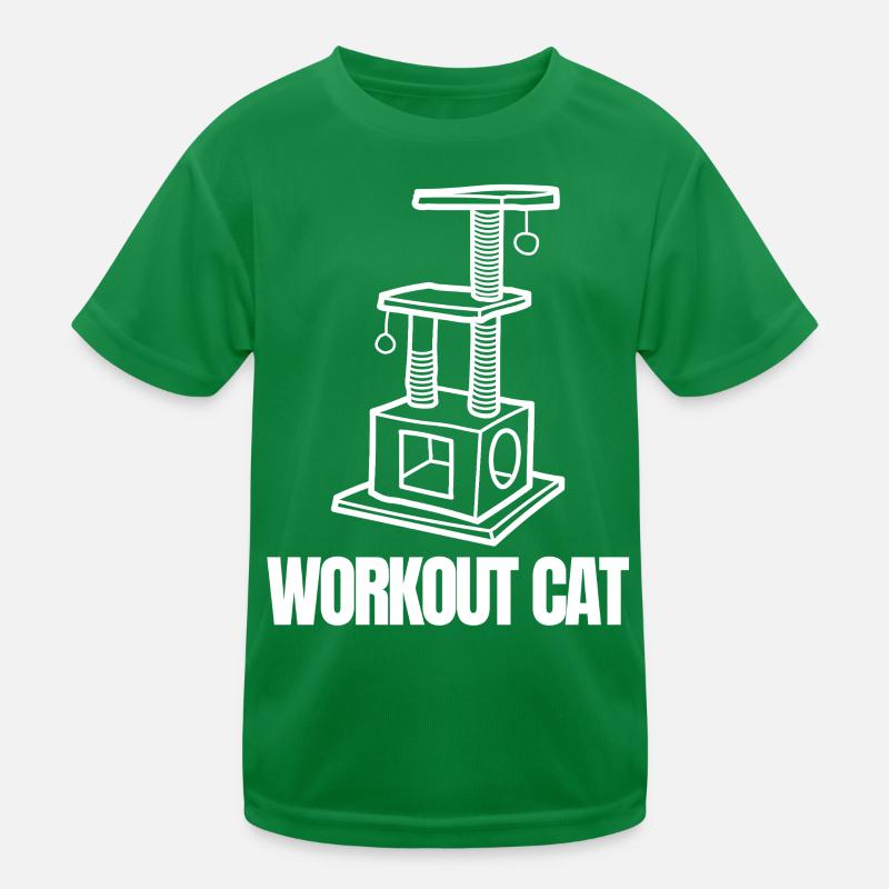 Workout-Katzenemblem Kinder Funktions-T-Shirt