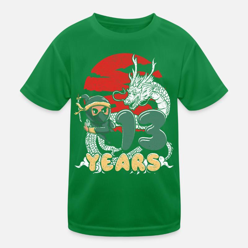 Ninja Drache Jubiläum Kinder Funktions-T-Shirt