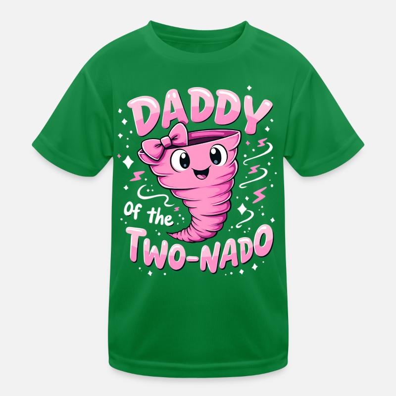 Daddy Two-Nado Pink Swirl Kids Functional T-Shirt