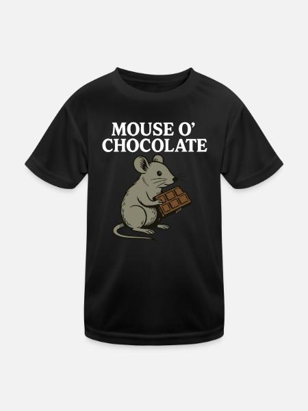 Mouse o’Chocolate Jeu de mots drôle Mouse - T-shirt sport Enfant - noir - Devant