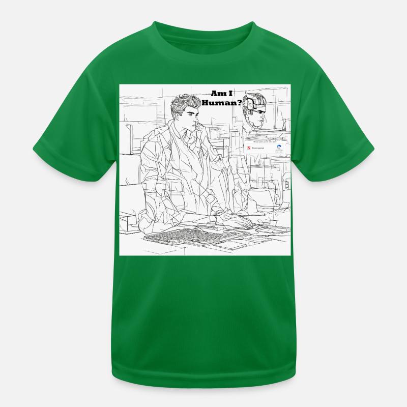 Mensch oder Roboter Kinder Funktions-T-Shirt