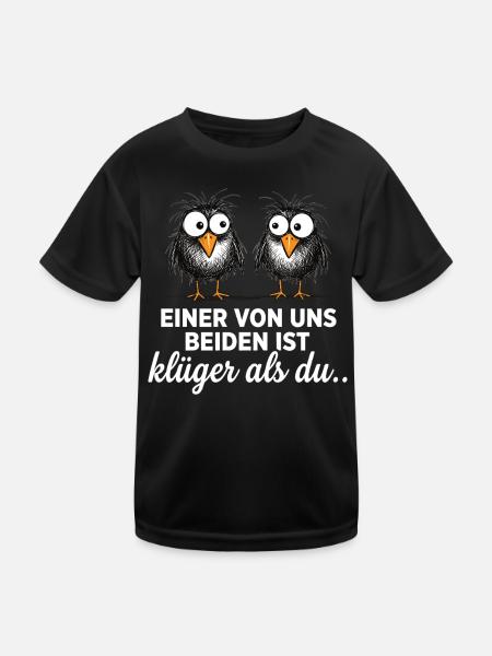 Einer von uns ist klüger als du! - Kinder Funktions-T-Shirt - Schwarz - Vorne