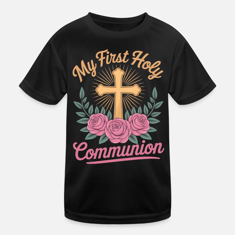 Croix de la Première Communion des Roses T-shirt sport Enfant
