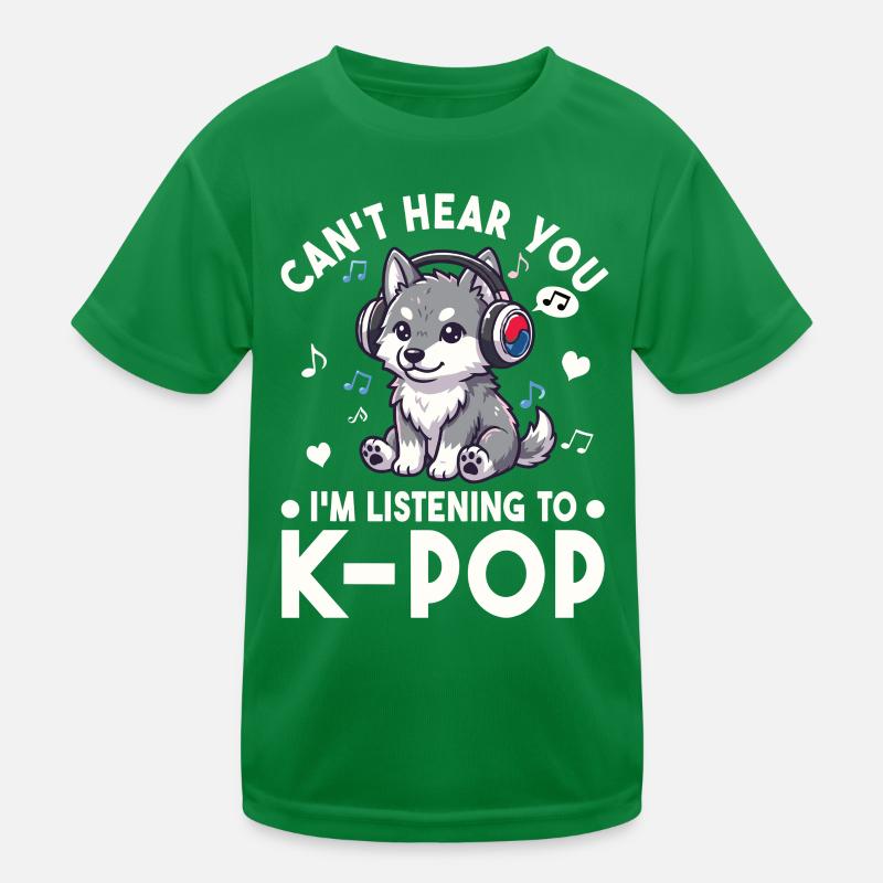 K-Pop Wolf Welpe – Süßes Musik Fan Statement Kinder Funktions-T-Shirt