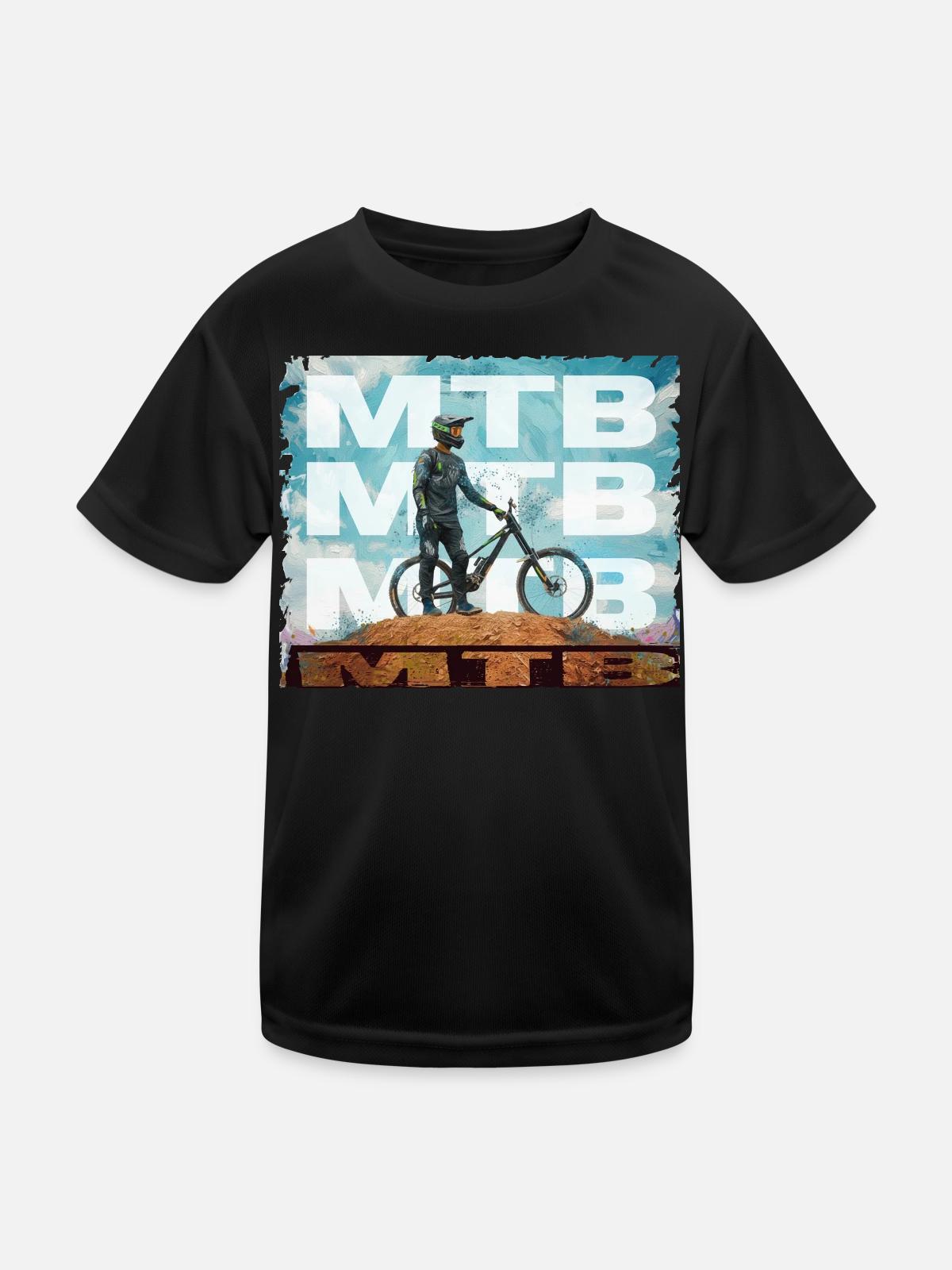 MTB - Kinder Funktions-T-Shirt - Schwarz - Vorne
