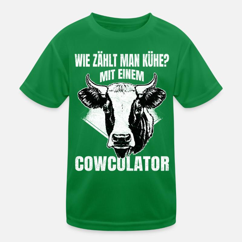 Kuhculator – Witziges Kuhkopf-Design Kinder Funktions-T-Shirt