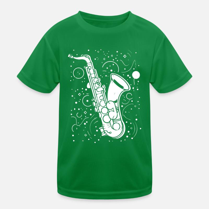 Saxophone Drawing Kids Functional T-Shirt