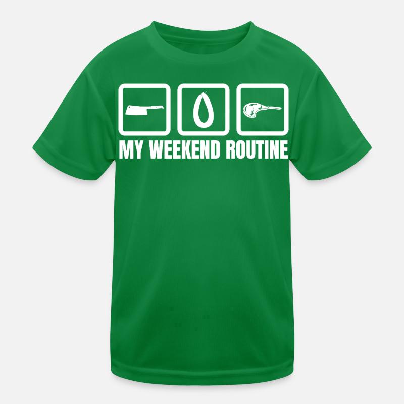 Butcher Weekend Routine Kids Functional T-Shirt