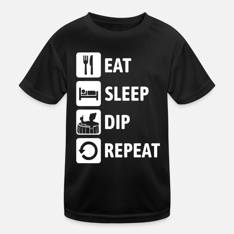 Eat Sleep Dip Repeat - Eisbaden - Winterbaden Kinder Funktions-T-Shirt