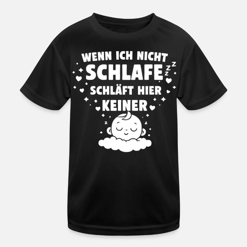 If I don't sleep, no one sleeps here - Kids Functional T-Shirt - black