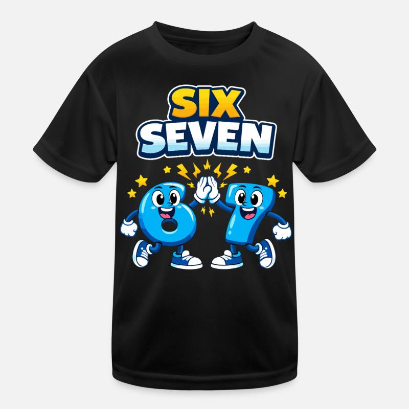 zahl 67 six seven - 6 7 meme - Kinder Funktions-T-Shirt - Schwarz