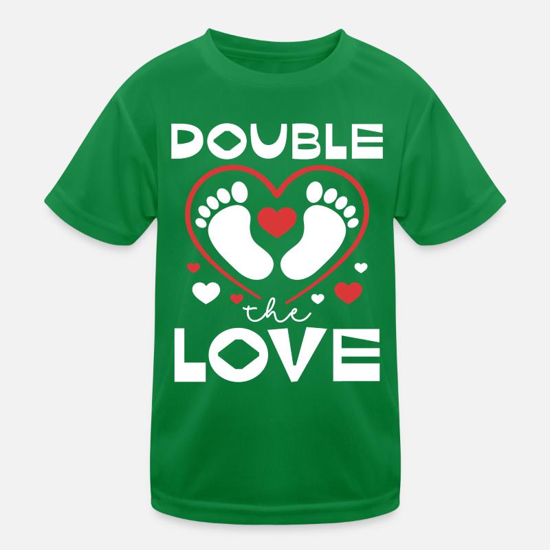 Doppelte Liebe Herzabdruck Design Kinder Funktions-T-Shirt
