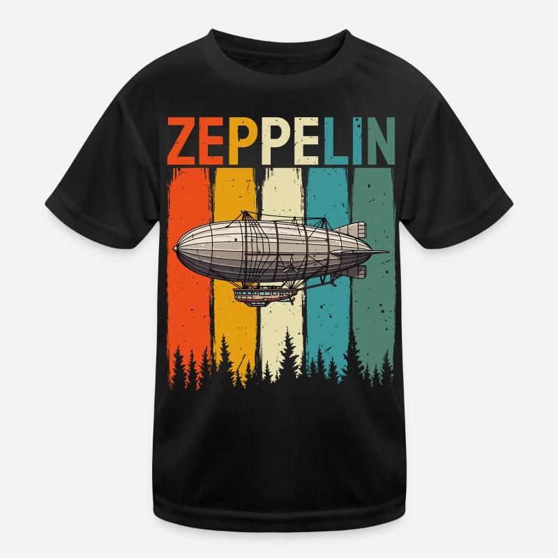 Style Rock Vintage Rétro Zeppelin Dirigeable T-shirt sport Enfant