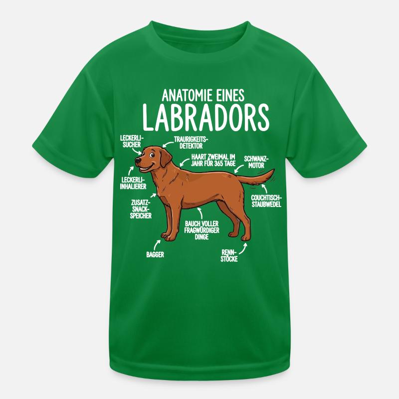 Anatomie eines Labradors – Lustiges Foxred Design Kinder Funktions-T-Shirt