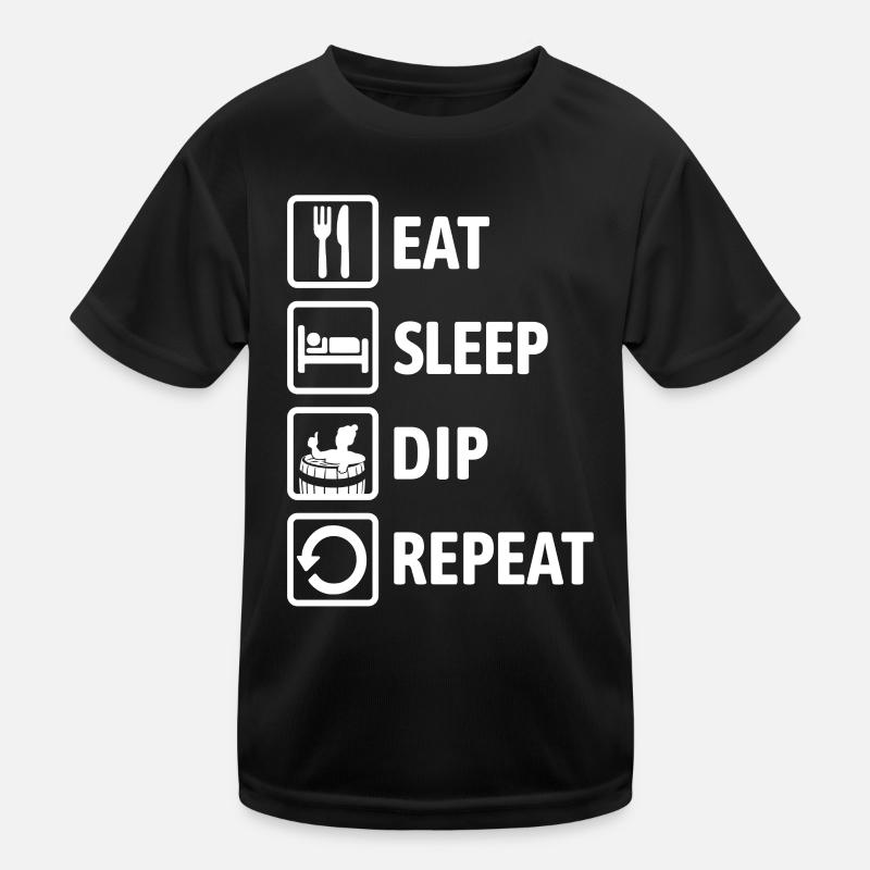 Eat Sleep Dip Repeat - Eisbaden - Winterbaden Kinder Funktions-T-Shirt
