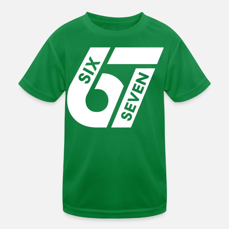 Lustig Sechs Sieben Six Seven 67 Jugendwort Meme Kinder Funktions-T-Shirt