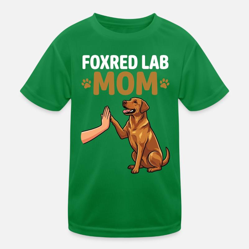 Fox Red Lab Mom – High Five Dog Mom Design Kids Functional T-Shirt