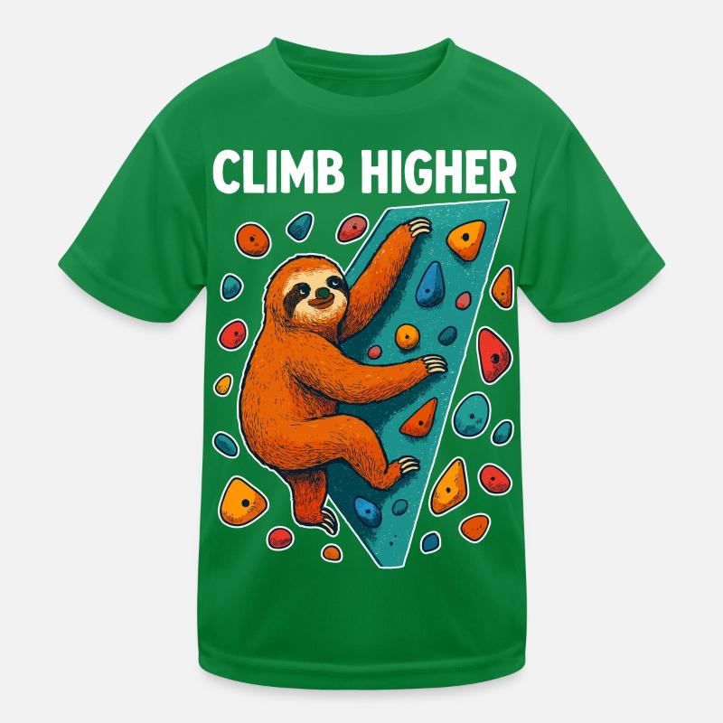 Bouldering Sloth Climbing Gift Kids Functional T-Shirt