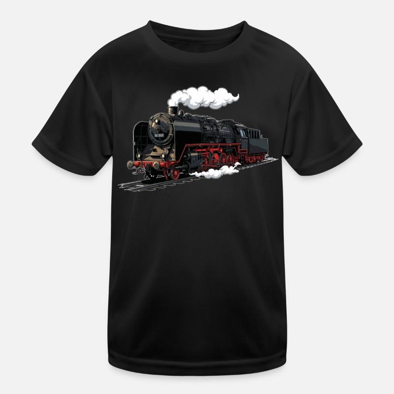 Dampflok Retro-Illustration Kinder Funktions-T-Shirt