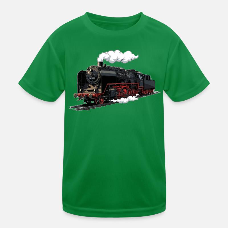 Dampflok Retro-Illustration Kinder Funktions-T-Shirt