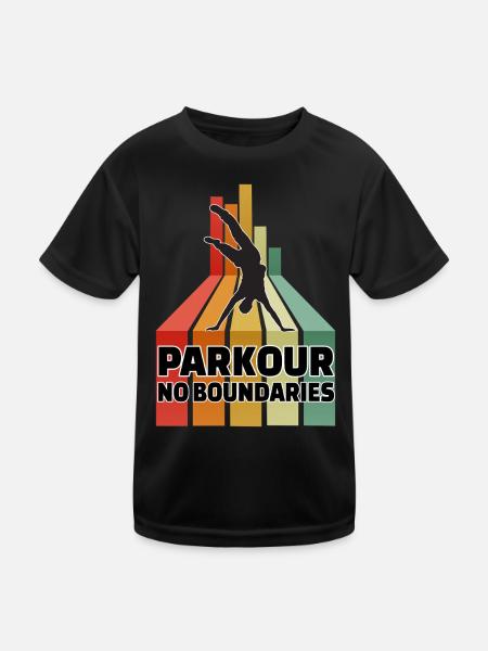 Parkour sans frontières - T-shirt sport Enfant - noir - Devant