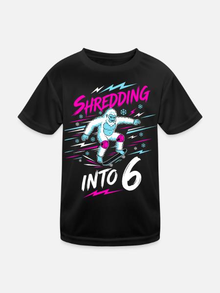 Déchirer en 6 Yéti Skateurs - T-shirt sport Enfant - noir - Devant