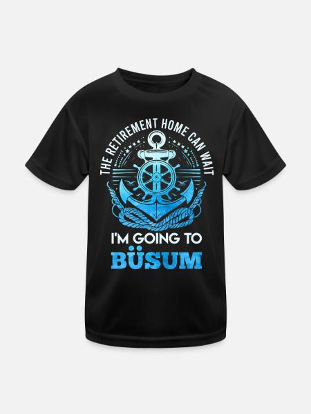 Opa DAS ALTERSHEIM KANN WARTEN FAHR NACH BÜSUM - Kinder Funktions-T-Shirt - Schwarz - Vorne