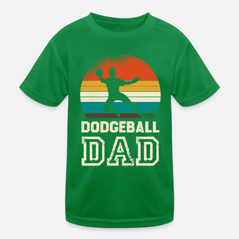 Dodgeballdad im Retro Sunset Kinder Funktions-T-Shirt