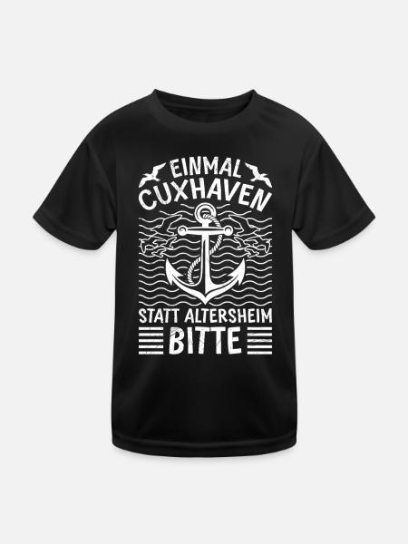 Rentner EINMAL CUXHAVEN STATT ALTERSHEIM Lustig - Kinder Funktions-T-Shirt - Schwarz - Vorne