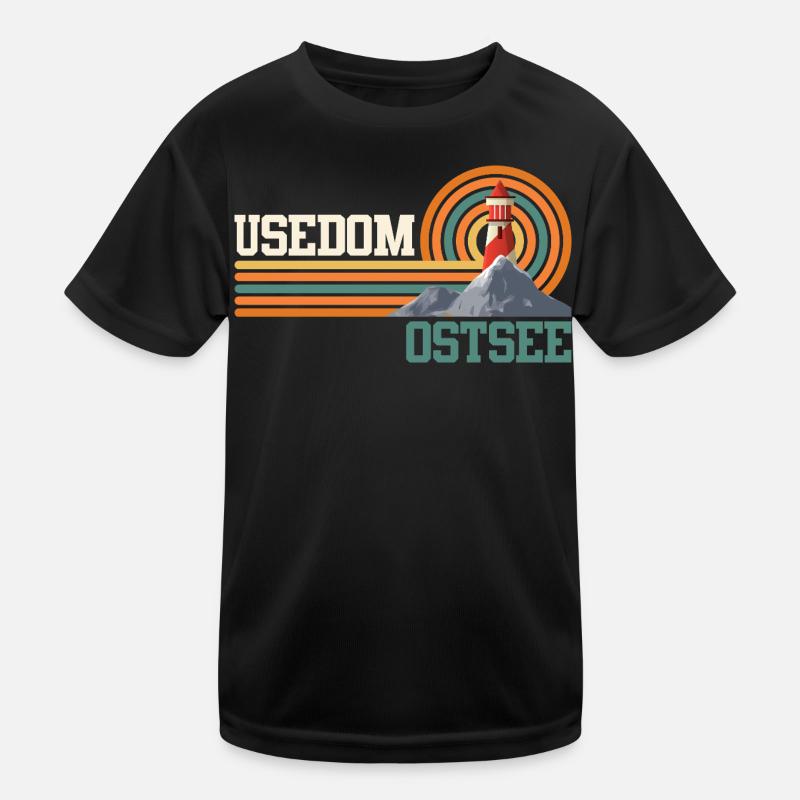 Island USEDOM BALTIC SEA Holiday Lighthouse Funny Kids Functional T-Shirt