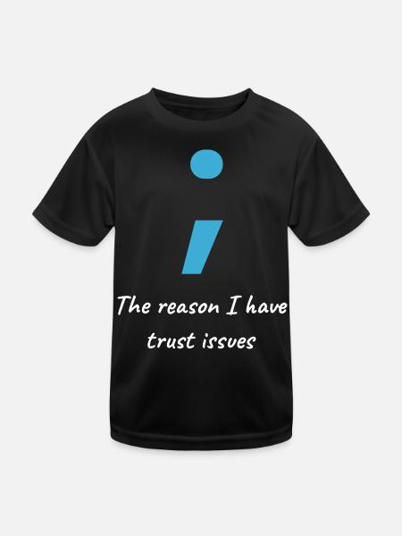 Chemise d’informaticienne - Problèmes de confiance en point-virgule - T-shirt sport Enfant - noir - Devant