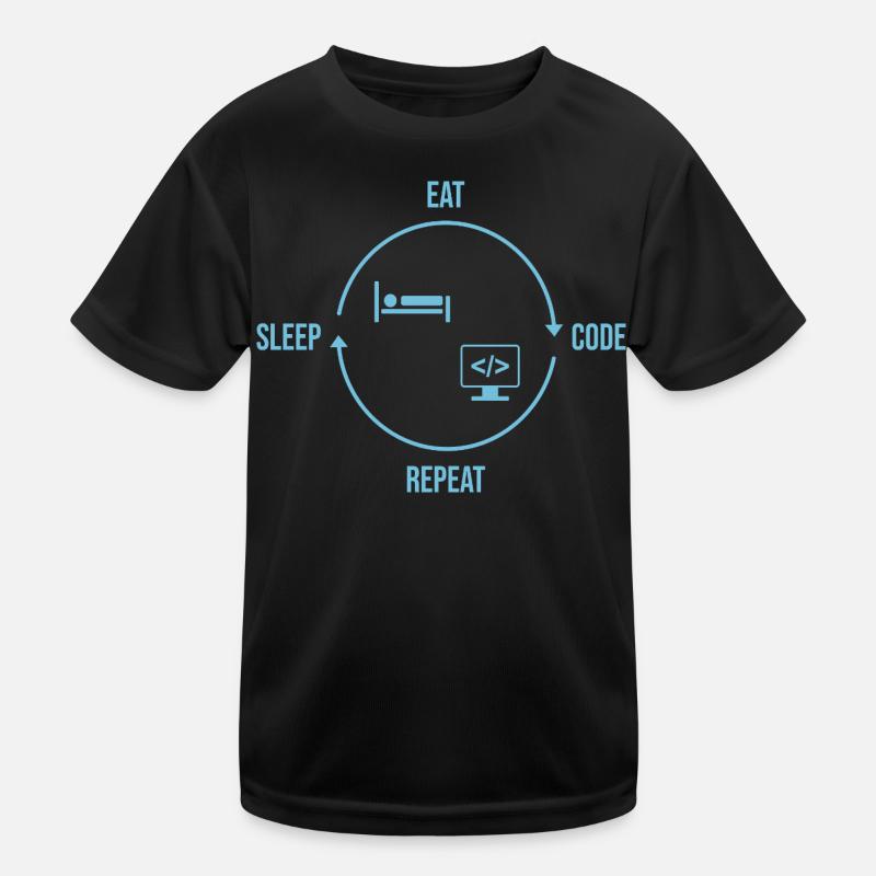 Répétition du code Manger Sommeil - Cycle du programmeur T-shirt sport Enfant