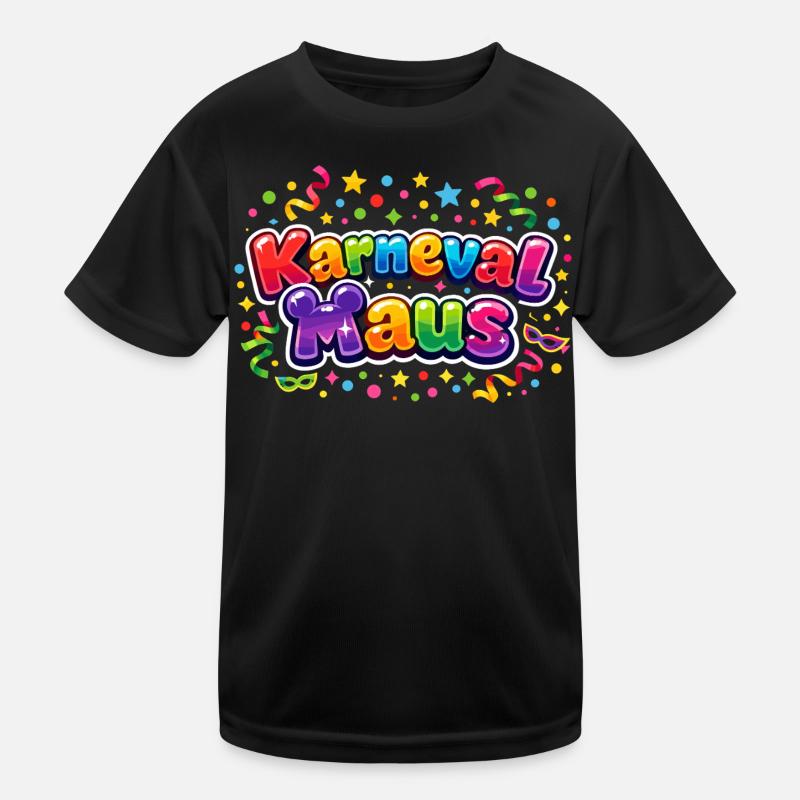 Karnevalsmaus Köln Kölner Alaaf Geschenk Lustig - Kinder Funktions-T-Shirt - Schwarz