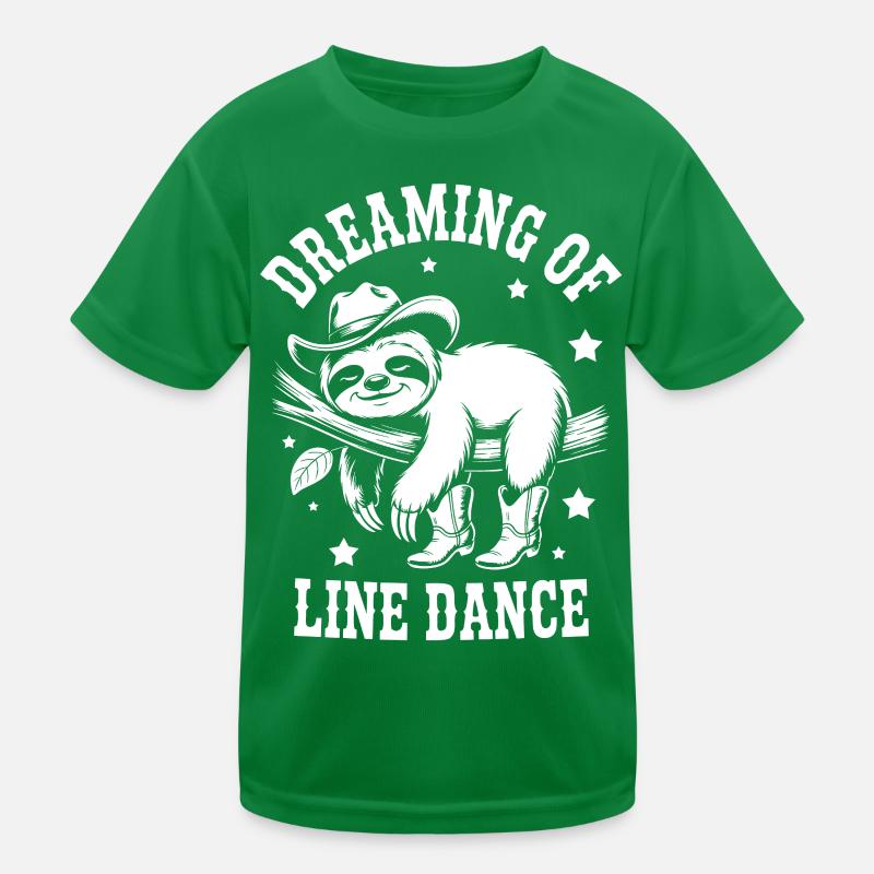 Faultier LineDance Cowboy Kinder Funktions-T-Shirt