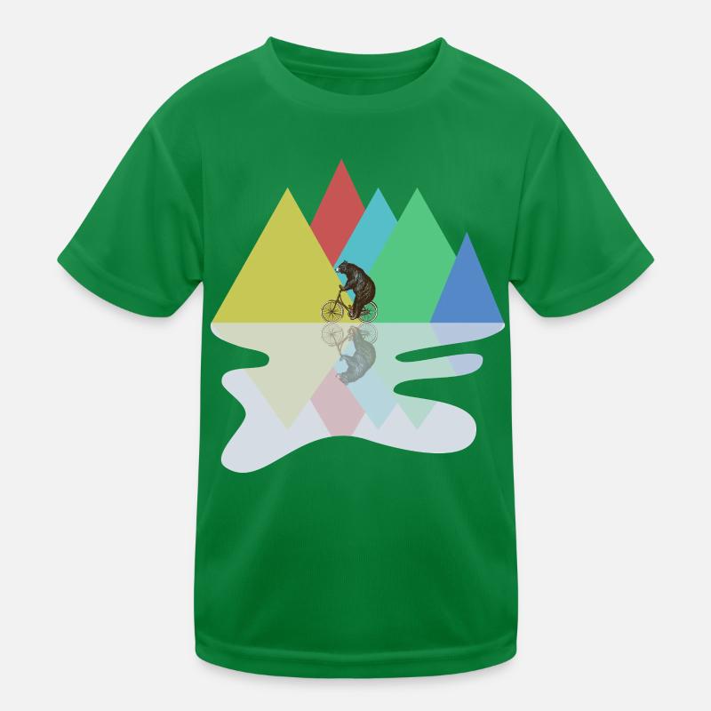 Bear Riding A Bike Kids Functional T-Shirt