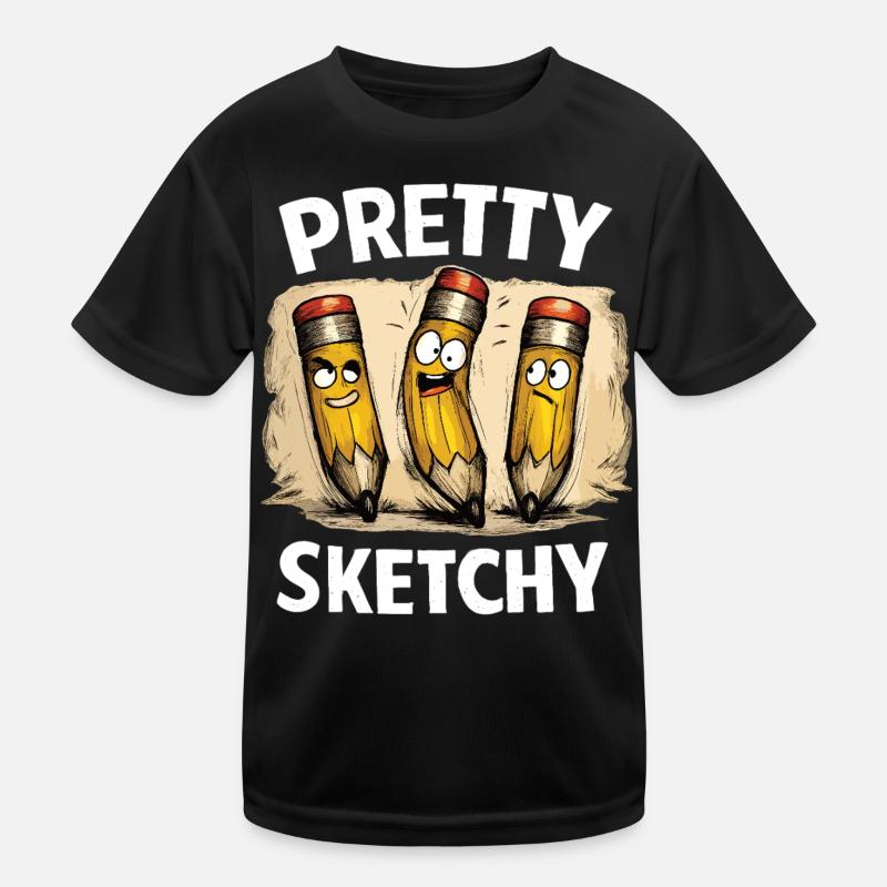 Pretty Sketchy Pretty Sketchy Pencils Kids Functional T-Shirt