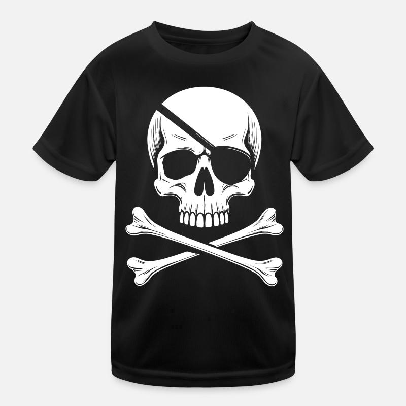 Classic Jolly Roger Pirate Skull Kids Functional T-Shirt